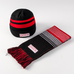 Knitted Hat Scarf Set Warm Jacquard Embroidered Woolen Hat Corporate Event Gift Knitted Hat Scarf Customization