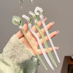 Ethereal Lily-of-the-Valley Hairpin for Women, Summer Back-of-Head Style for Updos—Classic Design Perfect with Qipao or Hanfu, Minimalist Headwear