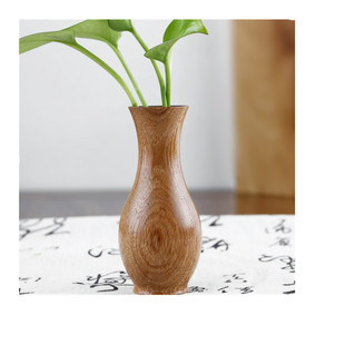 Solid Wood Retro Vase Office Desk Decoration Wooden Flower Vessel Wooden Vase Flower Arrangement Bucket Practical Home Furnishings