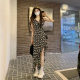 Irregular Split Floral Slip Skirt Women's Summer 2024 New Retro Ruffled Mid-length A- line dress