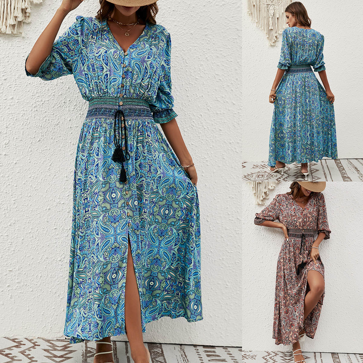 (Cross-border trading), beach brace, dress, (Physicals), Amazon, European style, boho style