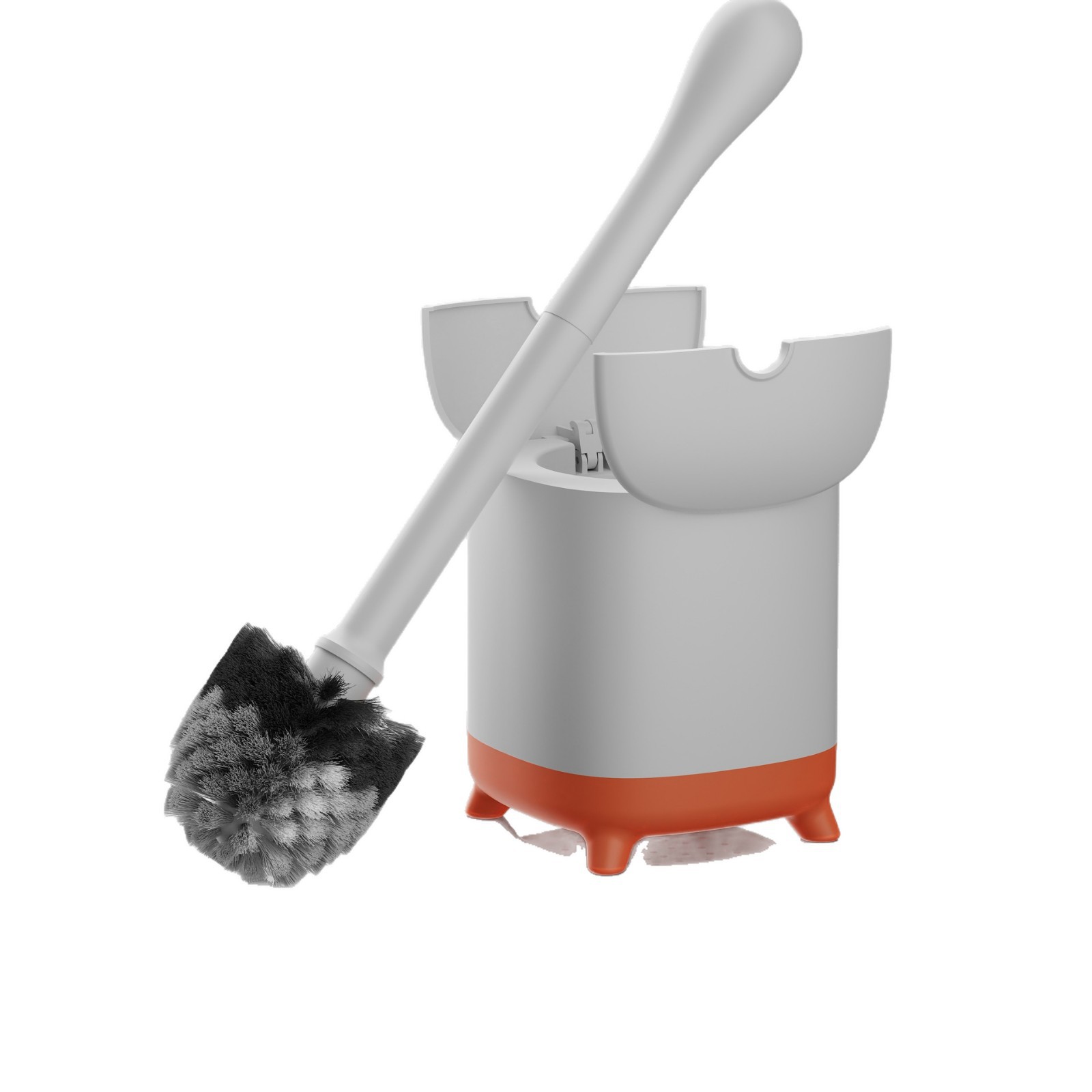 Automatic Opening And Closing Set, Cross-border Manufacturer, With Base, Plastic Toilet Brush_voghion.com