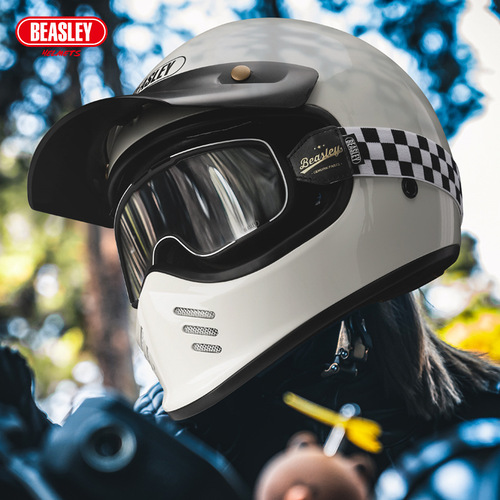 BEASLEY Motorbike Helmet, Harley Bike Retro Full-face Bluetooth All-season Safety 3C Certified