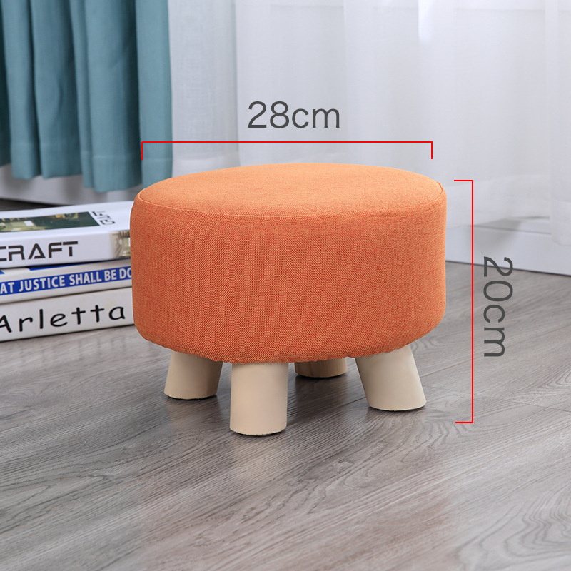 Taburete pequeño Internet celebridad hogar tela taburete bajo sala de estar creativa sofá taburete lindo taburete redondo zapatos Cambio de heces perezoso banco pequeño