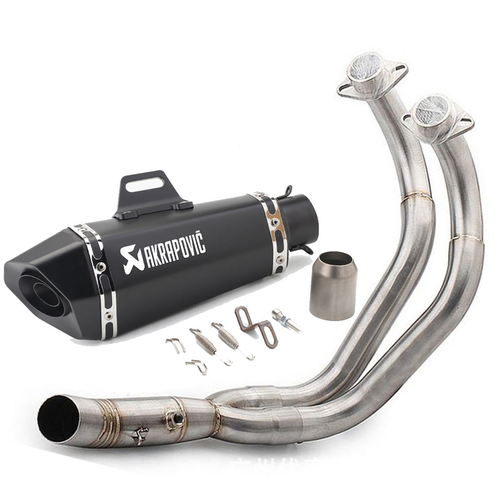FZ07 MT07 / MT - 07 / XSR700 conjunto completo de acero inoxidable de la sección delantera del tubo de escape de la motocicleta image 17