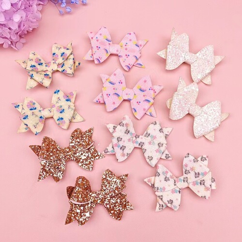 21206 Year of the Ox Windmill Bangs Hair Clip Sequin Gree Sale Cute Hair Clip Baby Glitter Bow Hair Clip