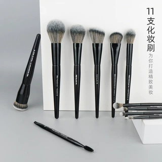 S系列黑色粉底刷眼影刷散粉刷修容刷双头眉刷化妆刷可定logo