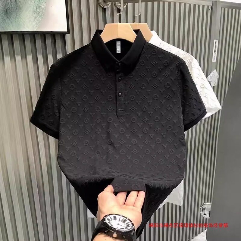 2025 Summer Short-Sleeved Polo Shirt for Men, Business High-End Casual Jacquard Lapel Half-Sleeved T-Shirt with Collar 2025 Summer Short-Sleeved Polo Shirt for Men, Business High-End Casual Jacquard Lapel Half-Sleeved T-Shirt with Collar