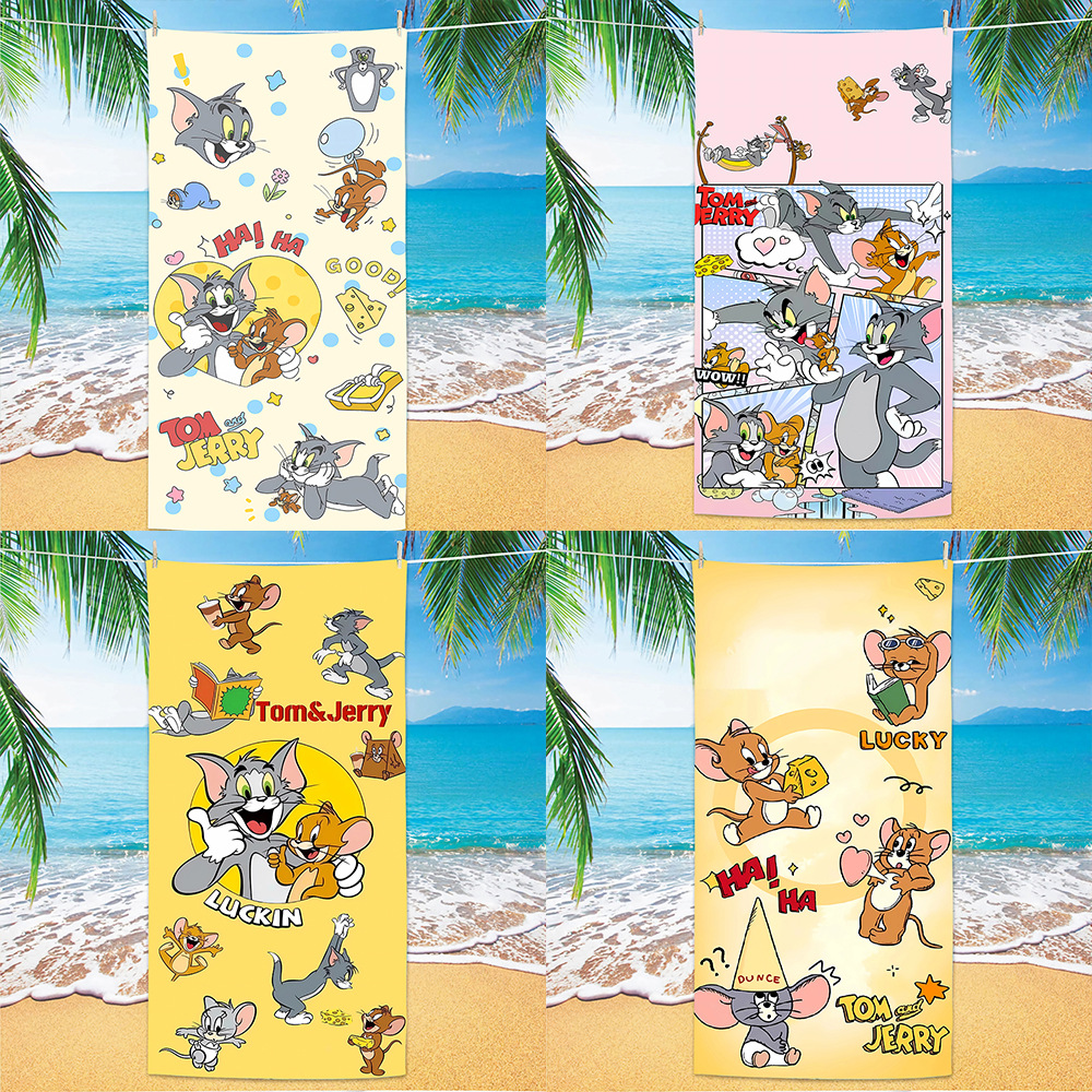 Transfronterizos amazónicos gatos y ratas toallas de playa clase A niños caricaturas toallas de baño de playa microfibra toallas de secado rápido