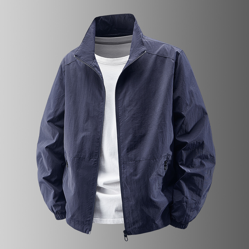 Chaqueta de hombre transfronteriza primavera y otoño delgada 2025 nuevo negocio ocio rápido secado transpirable chaqueta de asalto al aire libre