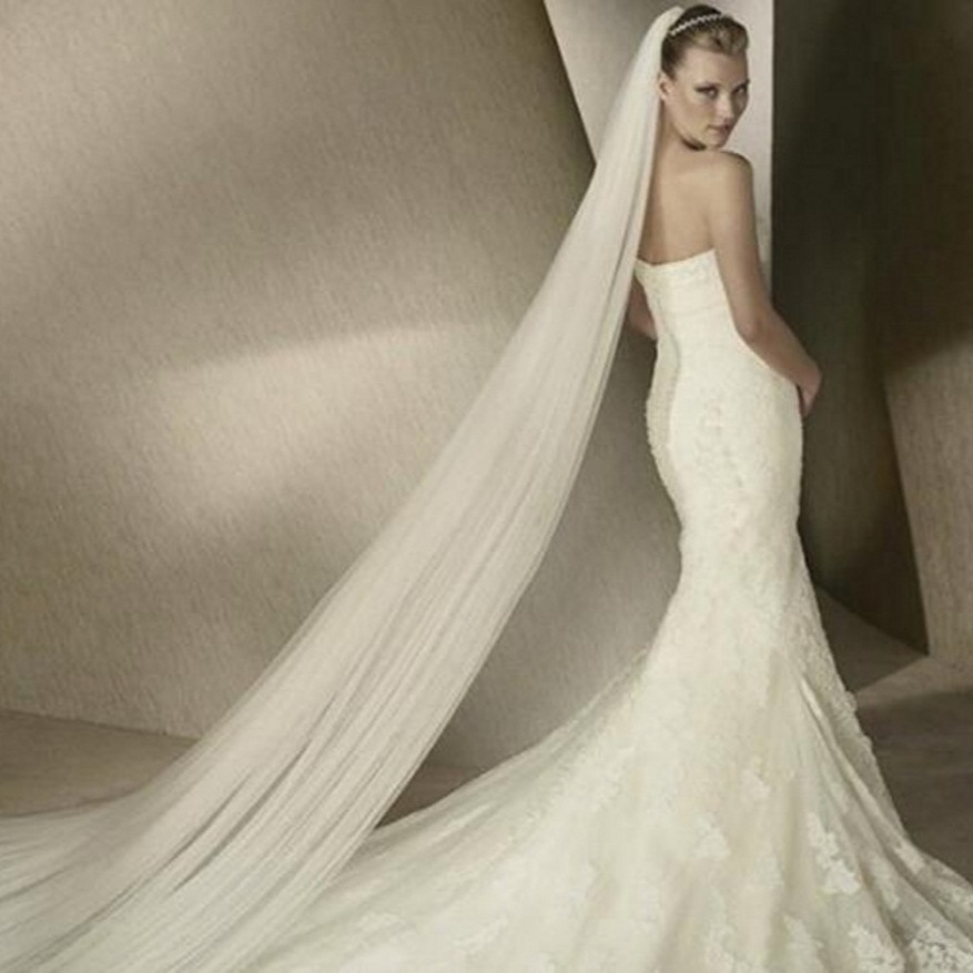 Eleganter Hochzeitsschleier mit Kamm – ein-/doppel-/dreilagig, 2 m/3 m/5 m Länge, weicher Tüll für Bräute_voghion.com