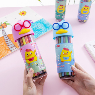 Cartoon painting washable color pen 12 24 36 color children's painting suit supplies student school supplies wholesale
