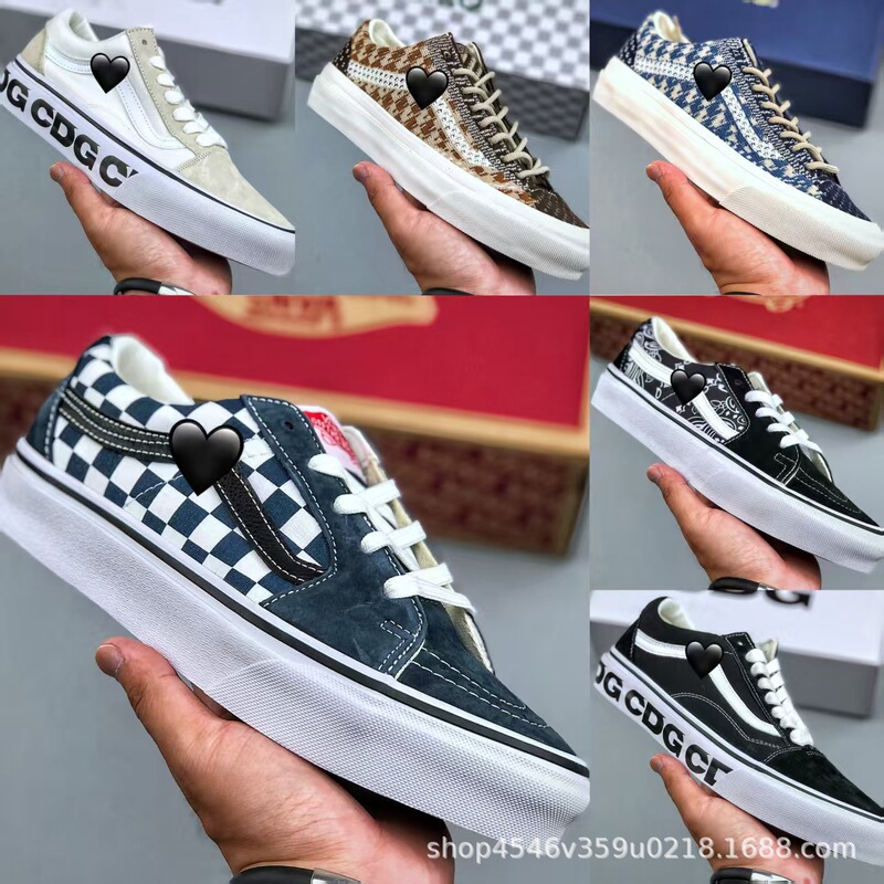 Putian Shoes Otw Old Skool Low-Top Lace-Up Retro Knitted Mesh Checkerboard Breathable Canvas Shoes for Men and Women Putian Shoes Otw Old Skool Low-Top Lace-Up Retro Knitted Mesh Checkerboard Breathable Canvas Shoes for Men and Women