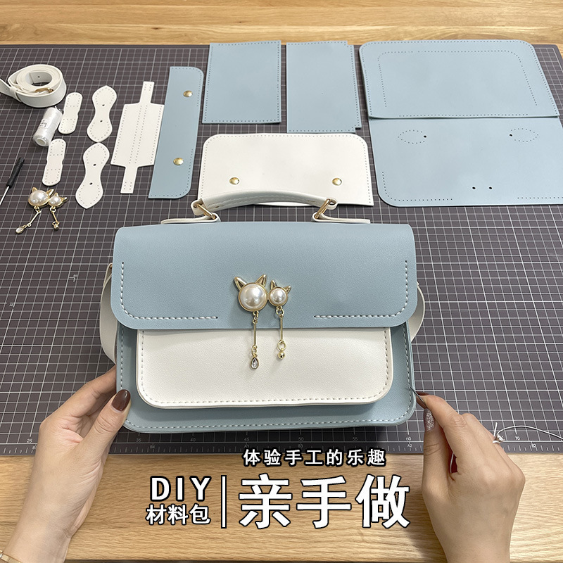 diy Handmade Woven Bag Women's 2022 New Fashionable ins Self-made Hand-made Gift for Girlfriend Portable Crossbody Bag