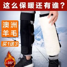 护膝保暖摩托车冬季骑车护腿羊真皮毛一体男女羊毛电动车防寒挡风
