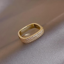 轻奢小众设计微镶方形戒指女 s925纯银镀金 精致气质高级感指环
