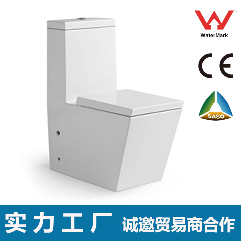 Split de una sola pieza de salida inodoro Australia Watermark EU CE Saudi SASO Certificado de descarga recta
