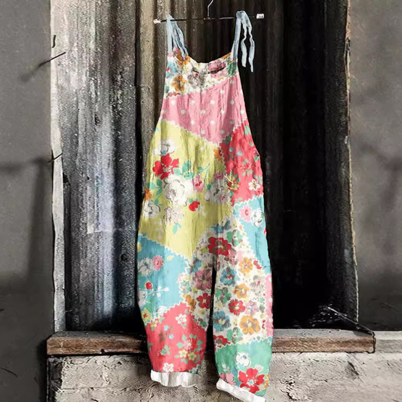 2025 Export New Spring and Autum Women's Jumpsuit Fashionable Loose Jumpsuit 3D Digital Printed Pants
