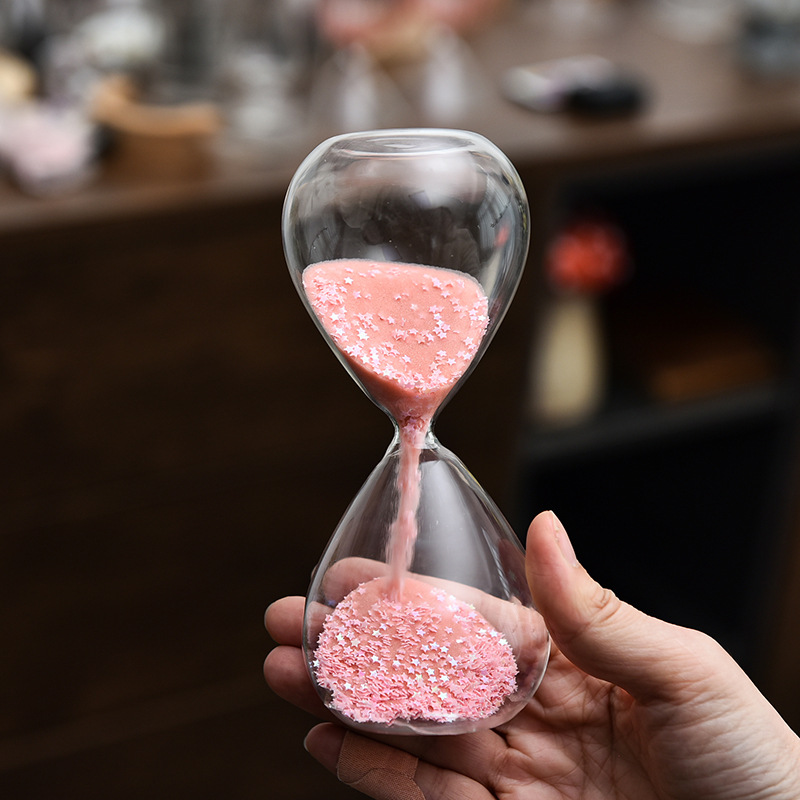 Creativo chica corazón reloj de arena temporizador estrella regalo cumpleaños lentejuelas decoración del hogar fábrica lote