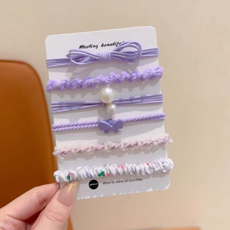 Color no daña cabello anillo de cabello niñas atadas bola cabeza elástica cuerda de cabeza lindo dibujo animado pequeño conejo flor cuerda de cabello