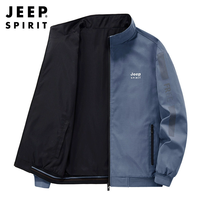 Ветровка (Jeep) эластичная двусторонняя, модный повседневный стиль, размеры M–XXXXL