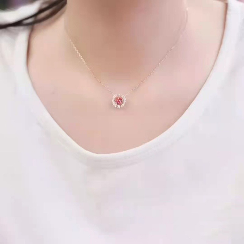 Shi Jia 뛰는 심장 목걸이 여성 스마트 요소 크리스탈 라이트 럭셔리 트렌드 쇄골 체인 제조업체 라이브 세대