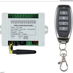 DC 12V -36V wide voltage small industrial control 4-way remote control switch 10A relay normally open and normally closed port