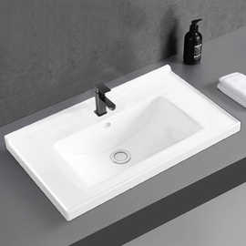 岩板一体盆大理石台面卫生间洗脸盆浴室柜洗漱台家用洗手盆单盆厂