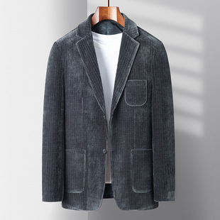 2023 new corduroy suit jacket autumn and winter two buttons slim fit fashion business single West