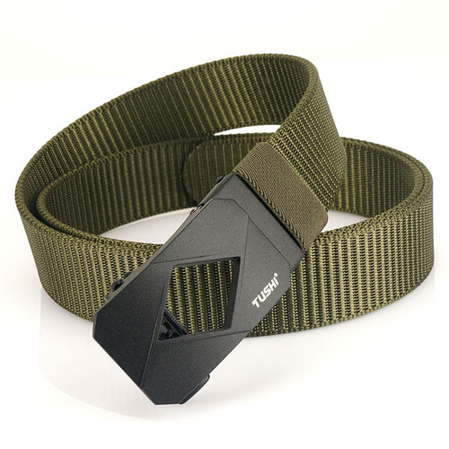 New Nylon Belt with Toothless Automatic Clasp Men's Casual Versatile Pants Belt Unisex Men and Women Youth Fashion Matching