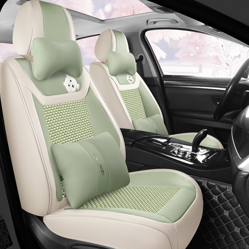 25年新款全包围皮冰丝汽车座垫四季通用座椅原厂一件代发批发跨境