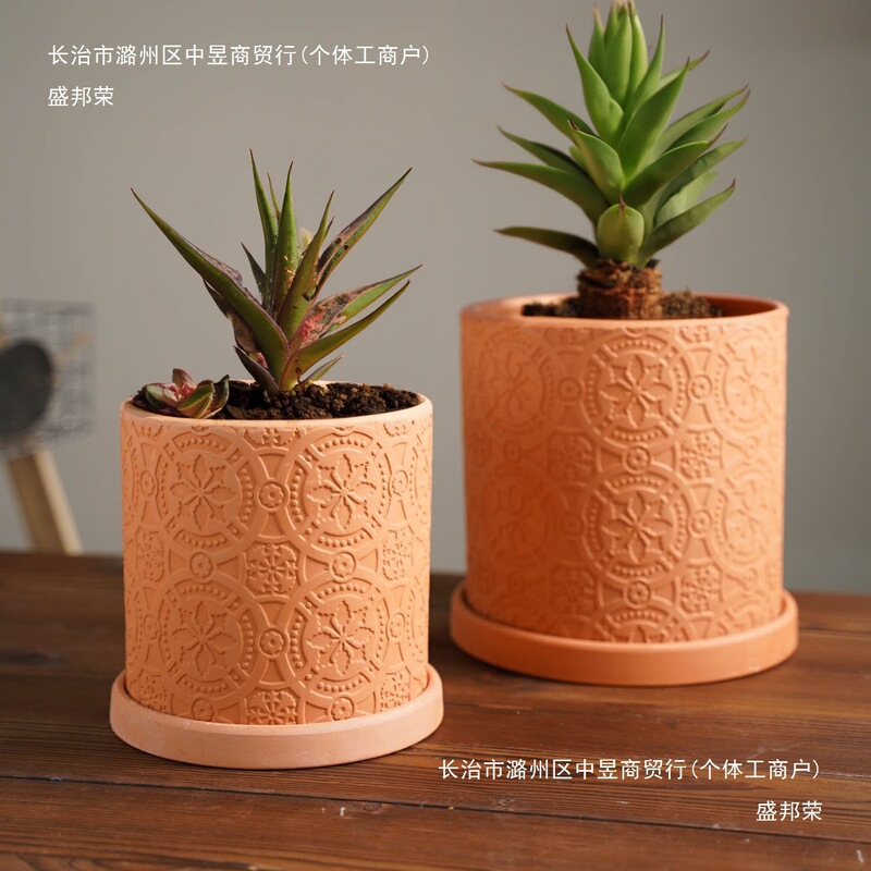 赤い陶器の植木鉢、吸水性、通気性、根腐れしない粘土トレイ、浮遊粘土ポット、大型の緑の植物多肉植物ポット|undefined