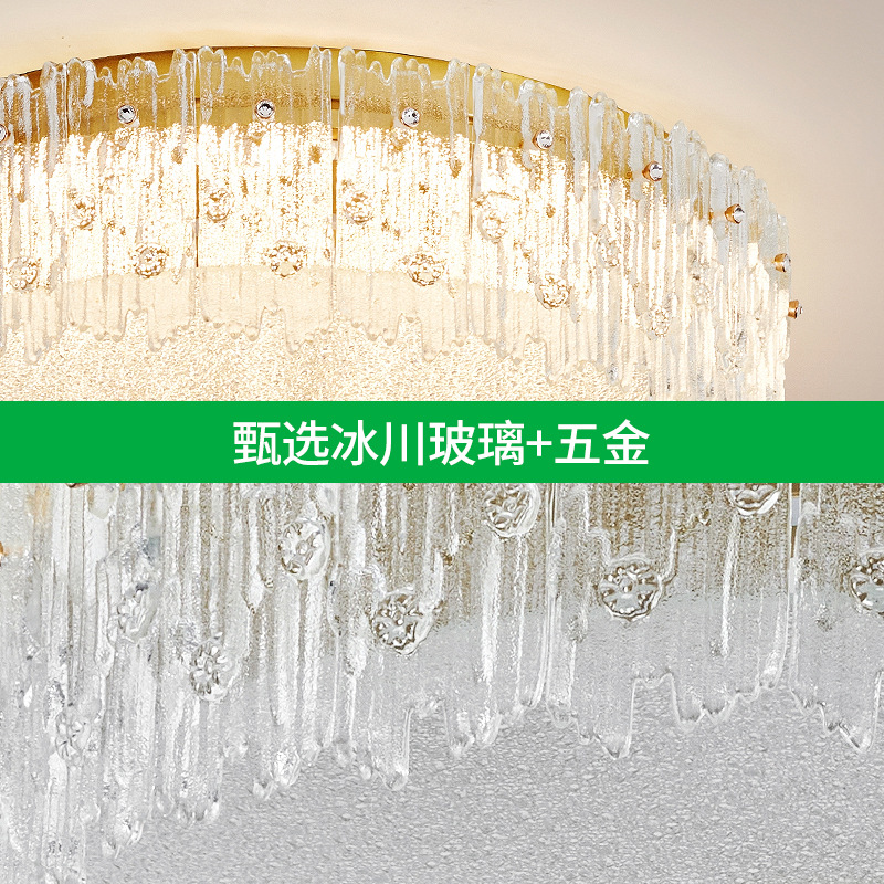 Luz de dormitorio simple y moderna crema viento nueva lámpara de sala de estar cristal lujosa habitación francesa lámpara de techo doméstica 413L