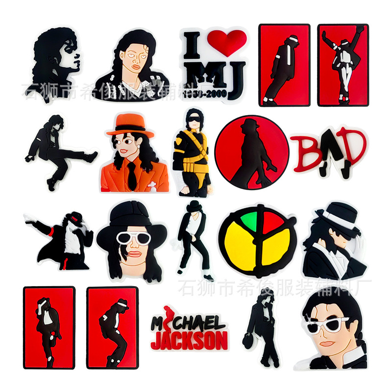 Michael Jackson Shoe Decoration Cartoon Detachable Garden Shoe Buckle Accessory