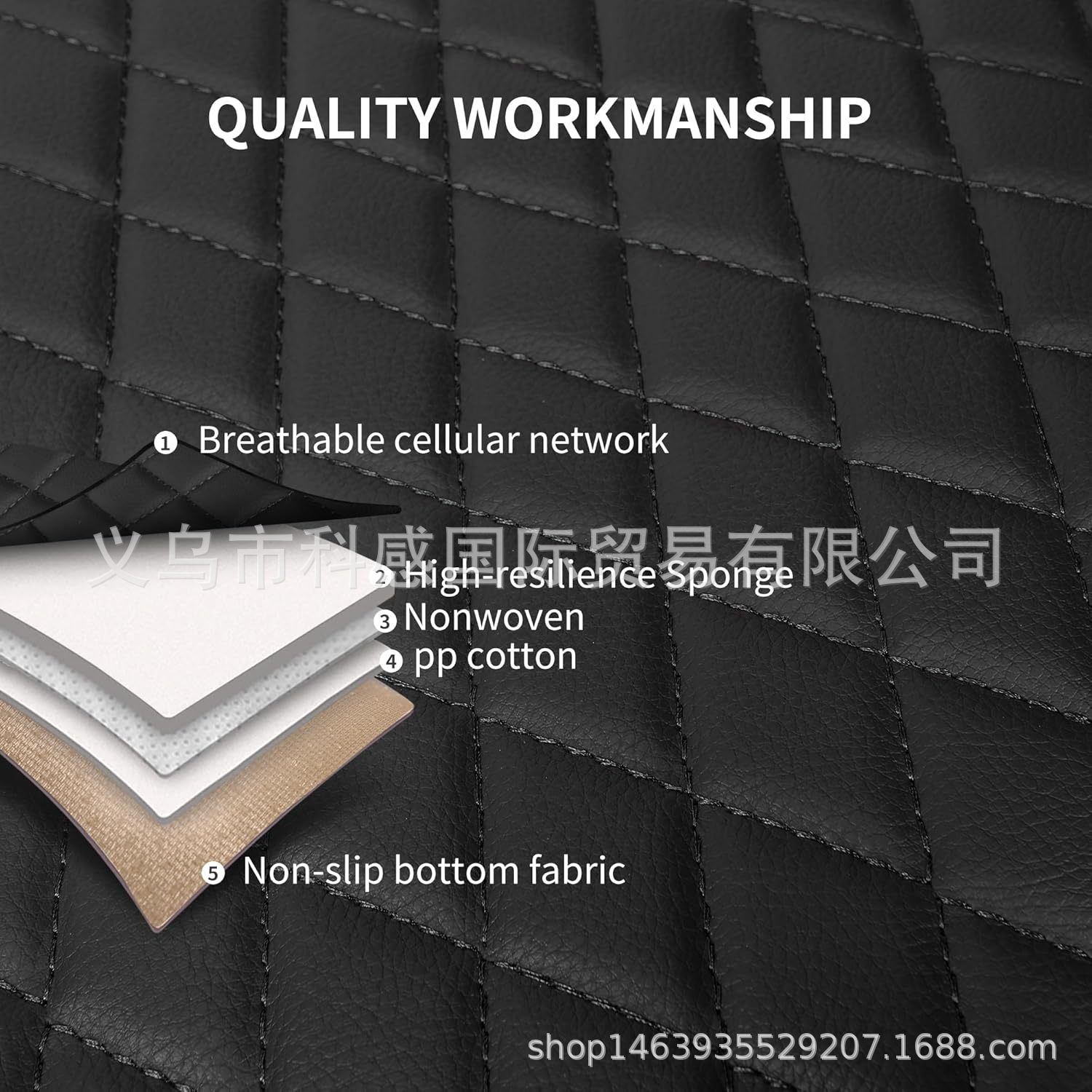 New cross-border single-line diamond pattern PU leather car seat cover for Amazon, Mercado Libre, Mexico, Russia, Europe, and America
