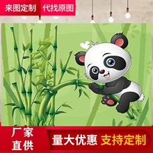 外贸源头厂家竹子熊猫派对摄影背景装饰横幅写真乙烯基
