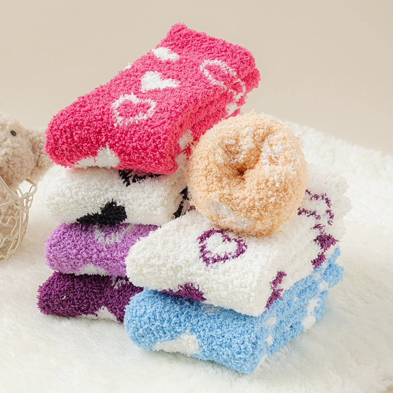 Coral velvet demi-season keep warm socks