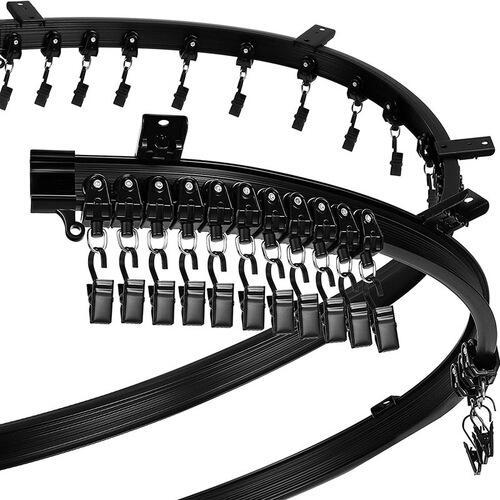 5-meter black curved rail stainless steel track fitting, curved road track rail fitting, curtain fitting