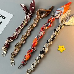 短款挂手腕手机挂绳手机链编织高级感壳链条手機掛繩丝巾个性环扣