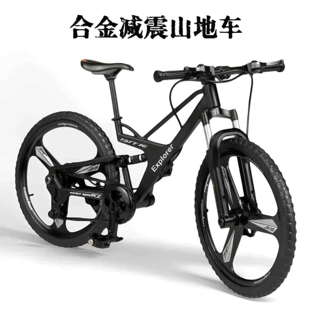 Actualización de doble amortiguación descenso de velocidad de bicicleta de montaña modelo de simulación de aleación de cola suave juguetes de metal mini coches de carreras adornos
