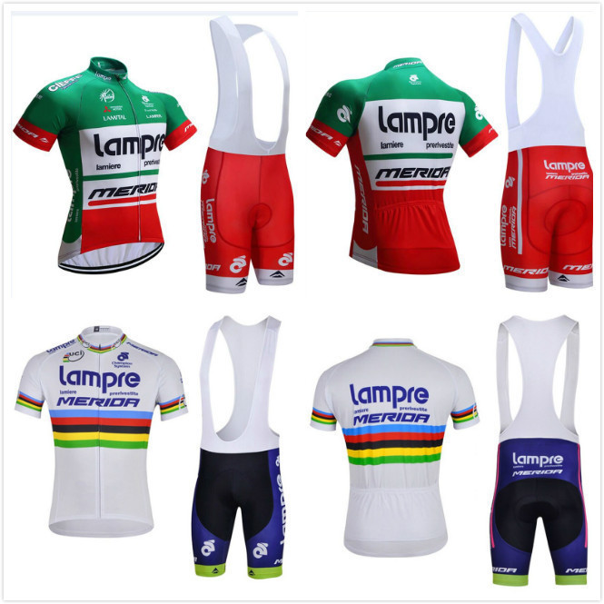 Cross-border exclusive Lampre short-sleeved bib cycling clothes suit men's and women's bicycle outdoor sports suit wholesale