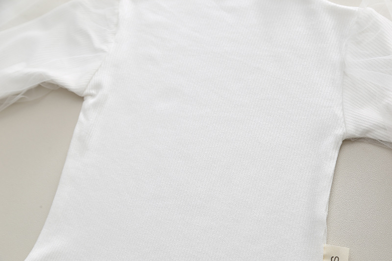 Kid's Clothing Autumn children's clothing solid color half turtleneck bottoming shirt denim wide leg pants suspenders small bag cute girls 2 pieces_voghion.com