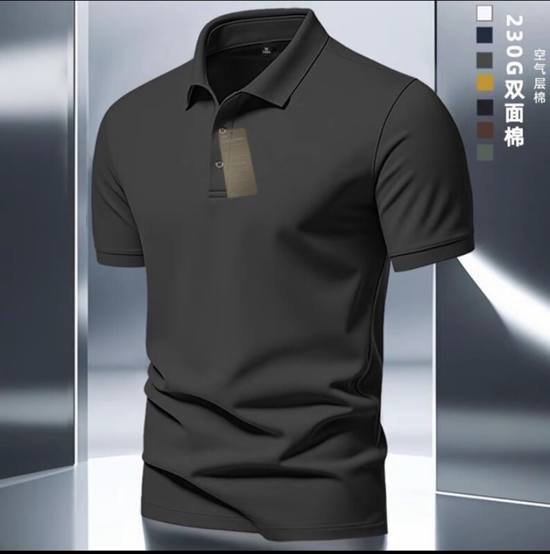 Hot Summer New Men's Short-Sleeved Polo Shirt Classy Fashion Men's Business Casual Pure Color T-Shirt Dropshipping