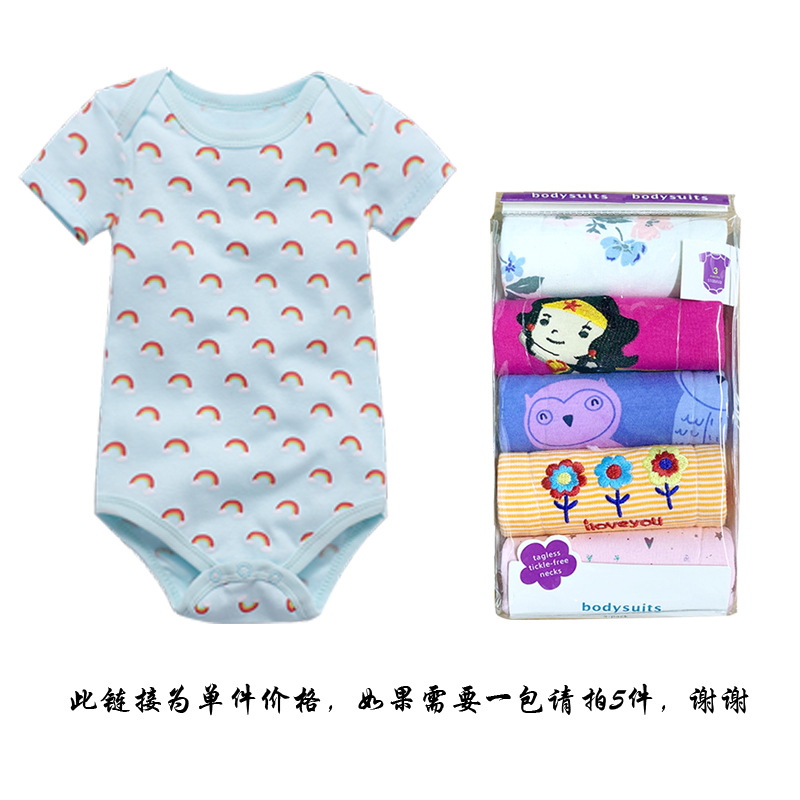 Fábrica al por mayor bebé triángulo hapyi Carter recién nacido mono de manga corta pedo traje de escalada primavera y verano ropa para niños