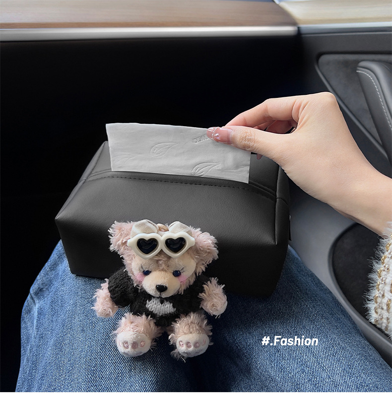 Shirley Rose Car Tissue Box, Cute Car Interior Armrest Tissue Holder, High-End Car Dashboard Tissue Bag