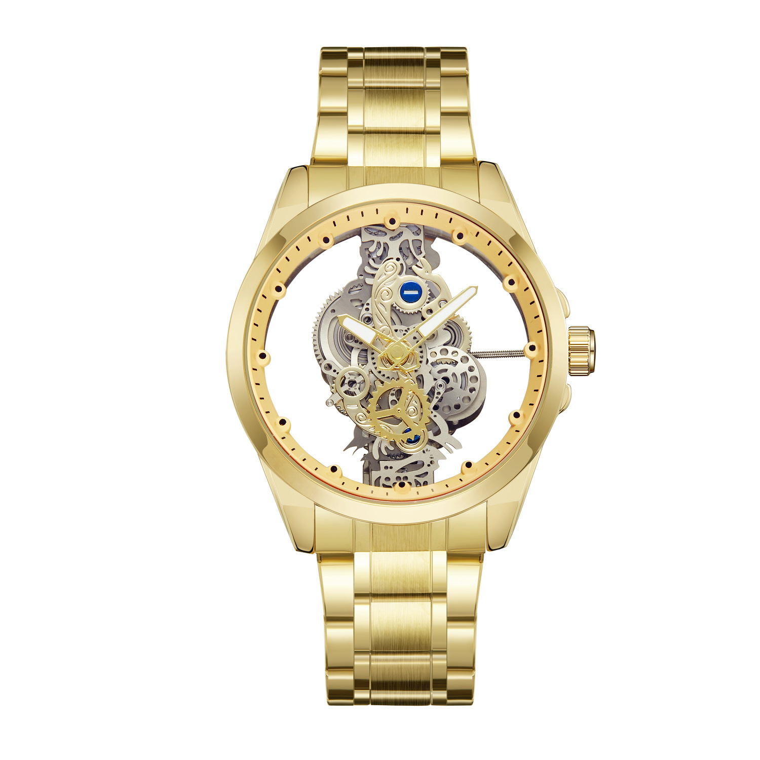 Automatic Mechanical Watch For Men Double Sided Skeleton Design_voghion.com