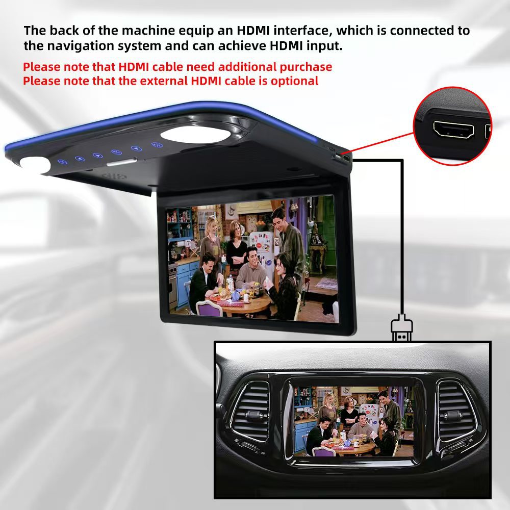 11.6 inch Car Roof Mount Monitor MP5 Player with HDMI Input