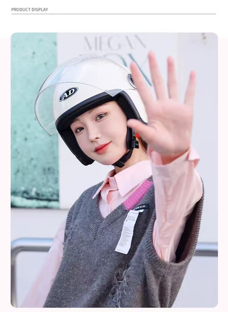 New National Standard Electric Vehicle Helmet for Women and Men, Motorcycle Half Helmet, All-Season Safety Helmet, All-Season Model