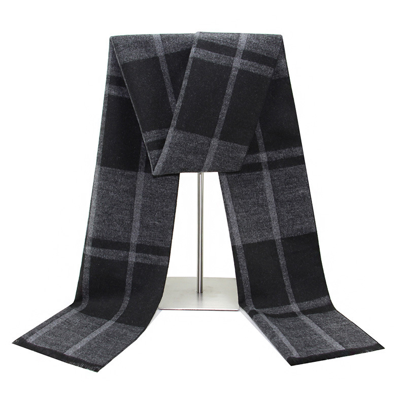 Men's Plaid Scarf Imitation Cashmere Scarf Soft Winter Long Neck Scarf Men's Winter Scarf Soft Classic Scarf