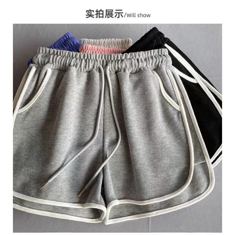 Gray Shorts for Women, Casual Sports Pants, Hot Pants, Sports Shorts for Women, Summer Elastic Waist, Loose Wide-Leg Pants Gray Shorts for Women, Casual Sports Pants, Hot Pants, Sports Shorts for Women, Summer Elastic Waist, Loose Wide-Leg Pants